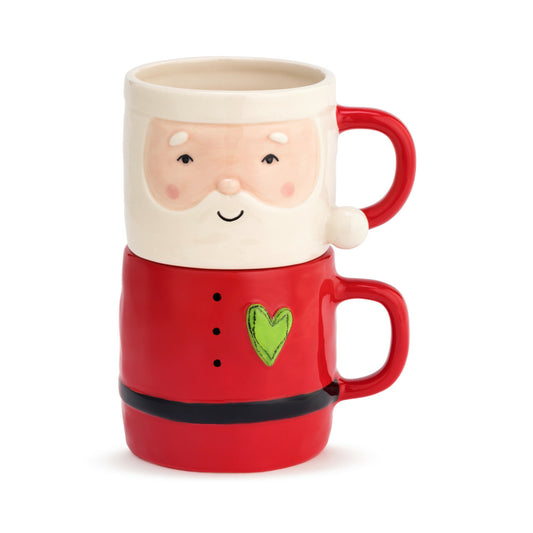 Heartful Santa Stacked Mugs