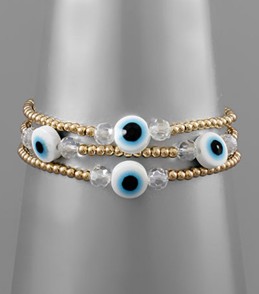 Evil Eye Ball Bead Bracelet