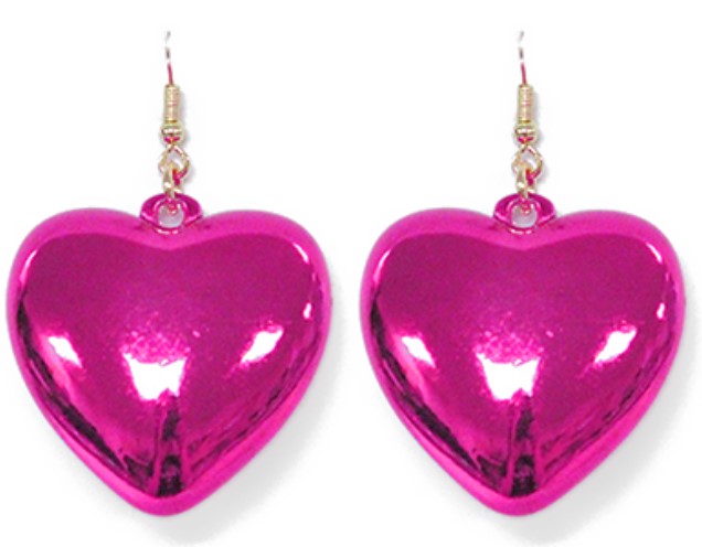 Heart Color Coated Dangle Earrings