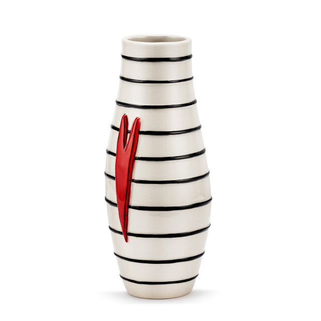 Black Striped Large Vase