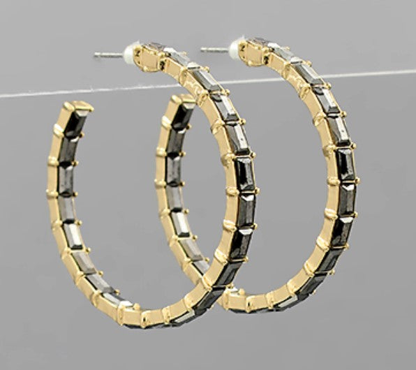 Baguette Bead Hoops