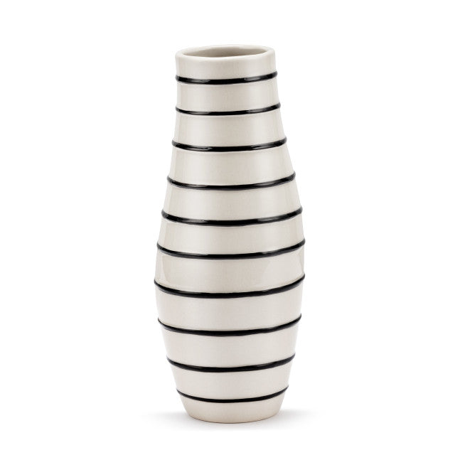 Black Striped Large Vase