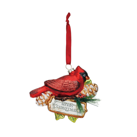 Blown Glass Cardinal Ornament