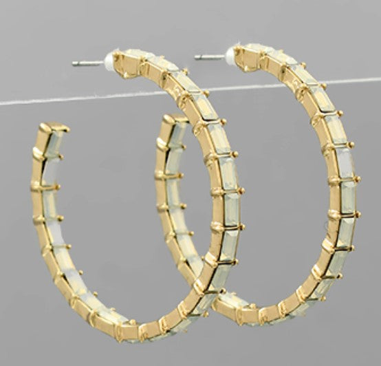 Baguette Bead Hoops