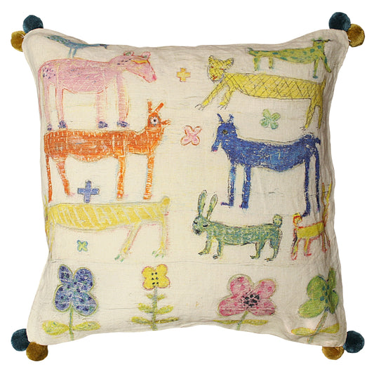 Stacked Animal Art Pillow