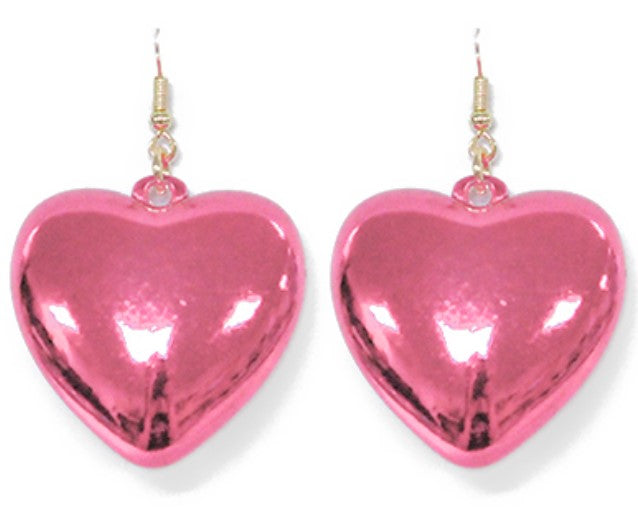 Heart Color Coated Dangle Earrings