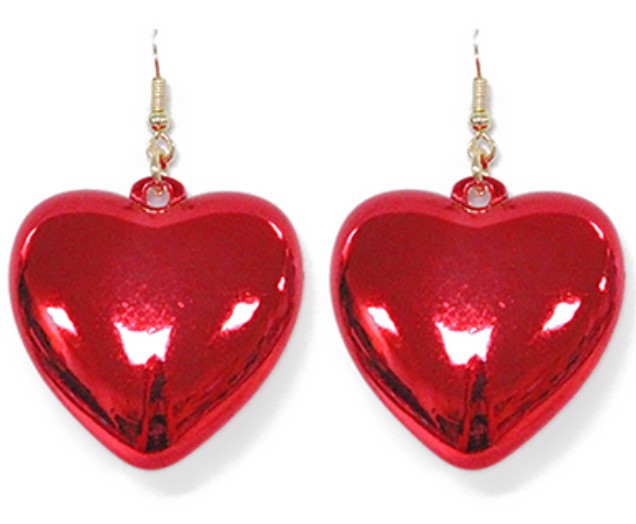 Heart Color Coated Dangle Earrings