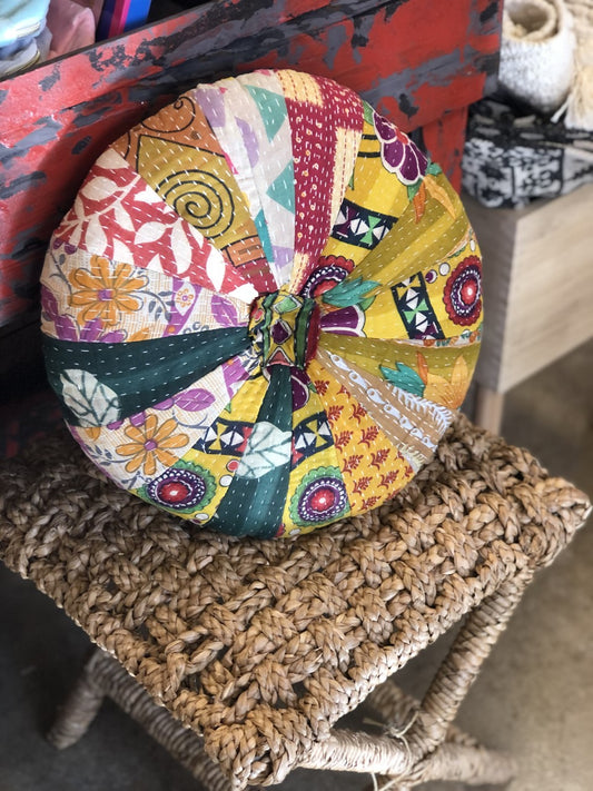 Kantha Round Pillow Pouf