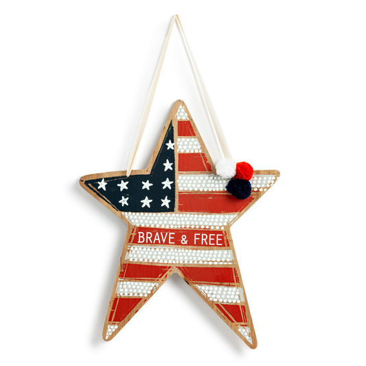 Brave & Free Patriot Door Hanger